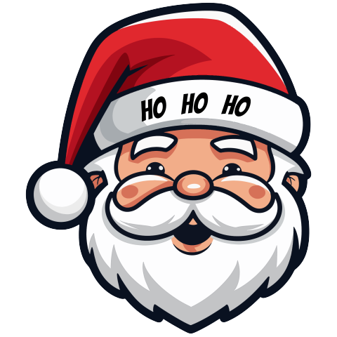 Grappige kerstkaart in de vorm van een kerstman