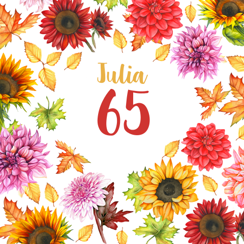 Uitnodiging verjaardag 65 met zonnebloem