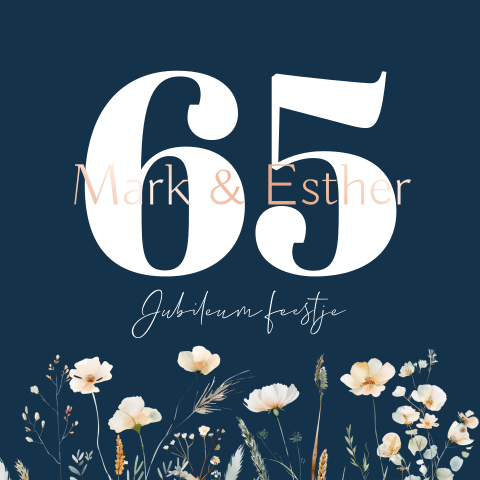65 Jaar Jubileum Uitnodiging - bloemen