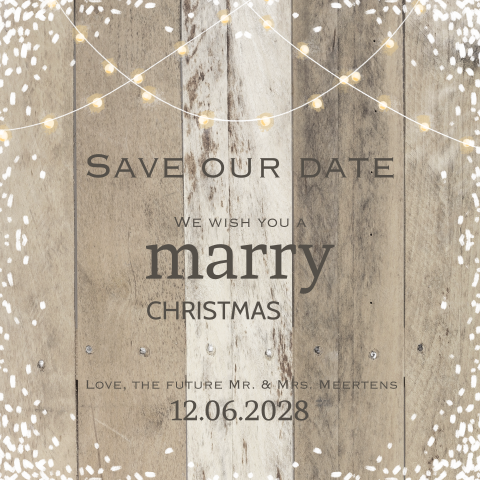 Stijlvolle save the date met lichtjes