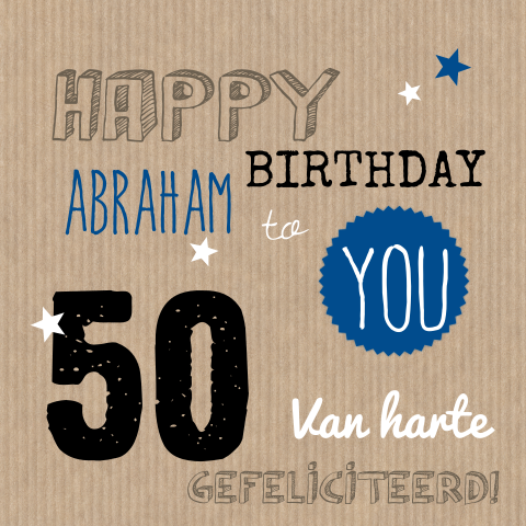 Hippe felicitatiekaart abraham