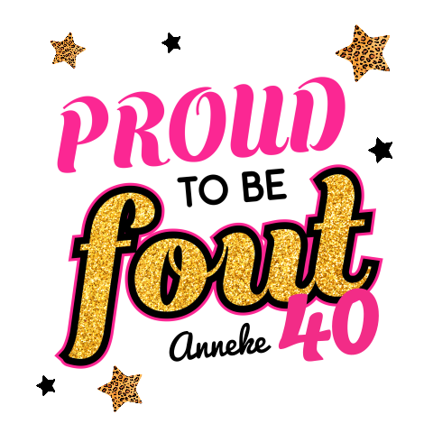 Uitnodiging fout feestje met roze en goud glitter