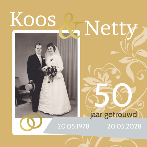 Uitnodiging voor 50 jarig huwelijksjubileum