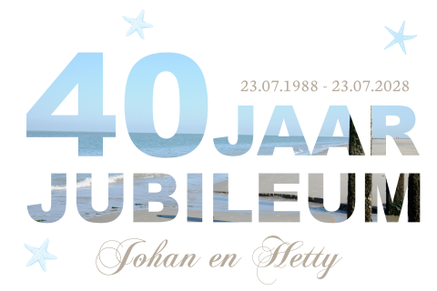 Uitnodiging 40 jaar getrouwd met strand thema