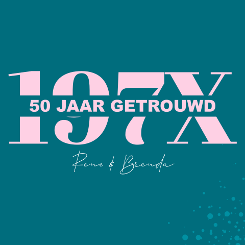 50 Jaar Liefde Hip Jubileumkaartje in Deepgreen en Lightpink