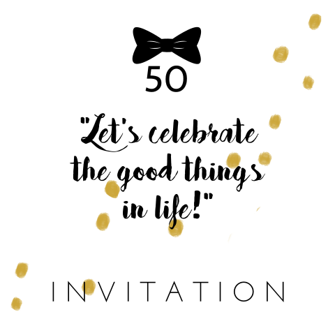 vier je 50ste verjaardag met deze Uitnodiging