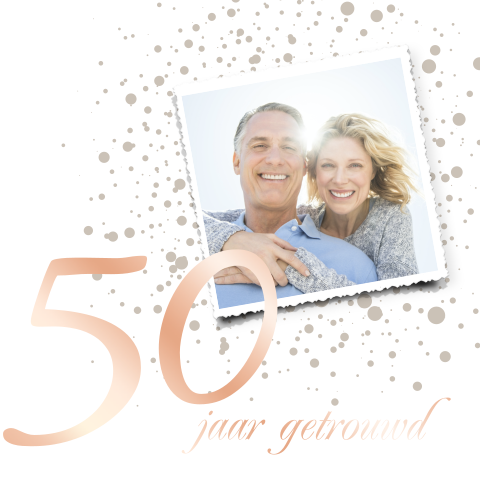 Jubileumkaart 50 jaar met foto en folie