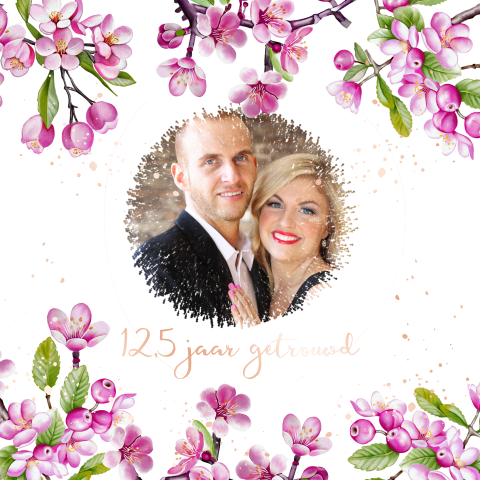 Uitnodiging huwelijksjubileum bloesem
