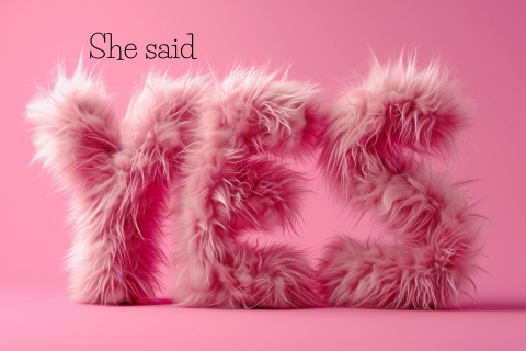 YES - Save the Date kaart - Roze knuffel letters