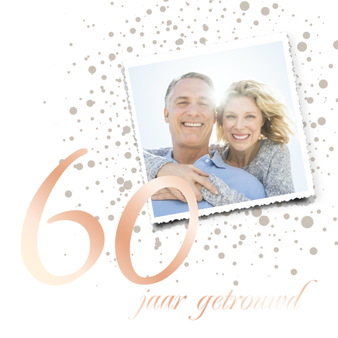 Jubileumkaart 60 jaar met foto en folie
