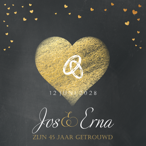 Uitnodiging maken 45 jaar getrouwd met hartjes