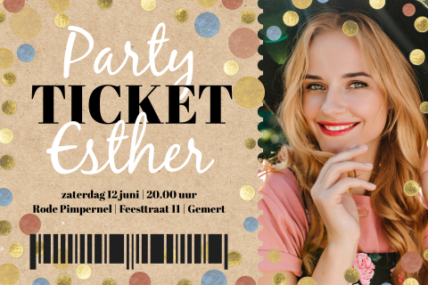 uitnodiging verjaardag ticketvorm