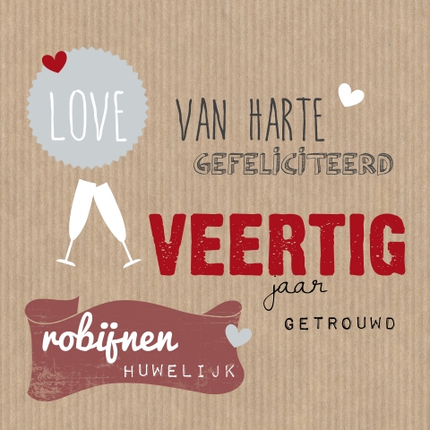 40 jaar huwelijk felicitatiekaart