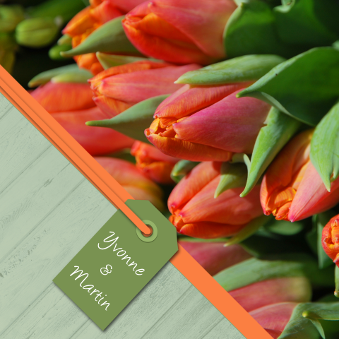 Hollandse uitnodiging met tulpen