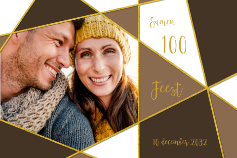 Uitnodiging samen 100 met eigen foto