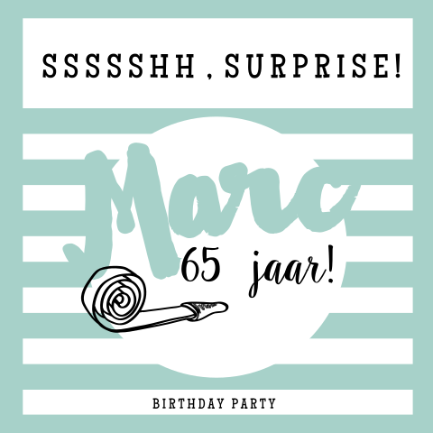 Strakke uitnodiging voor je 65e verjaardag!