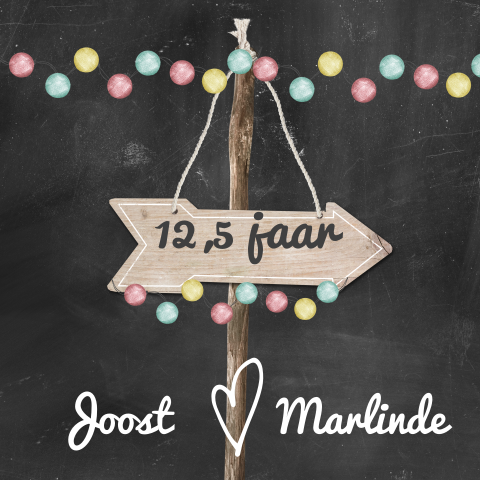 Uitnodiging maken 12,5 jaar getrouwd lampionnen