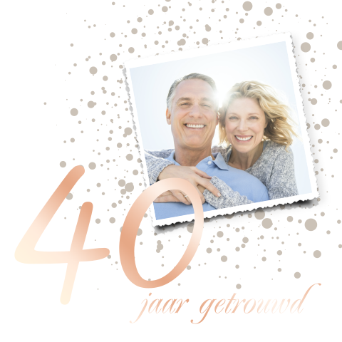Jublieum kaart 40 jaar met foto en folie