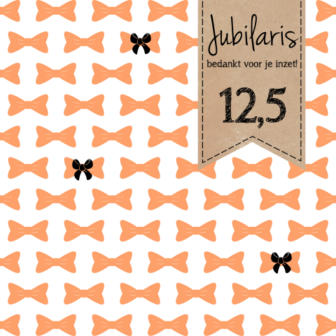 Jubileumkaart met oranje strikjes