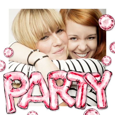 Fotokaart met lijst van ballonnen PARTY