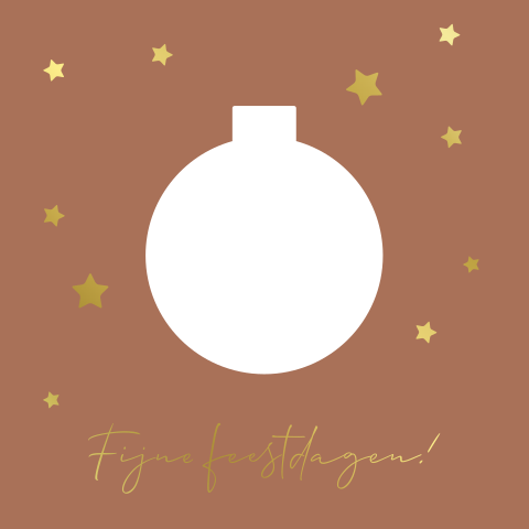 kerstkaart met kerstbal doorkijk naar foto