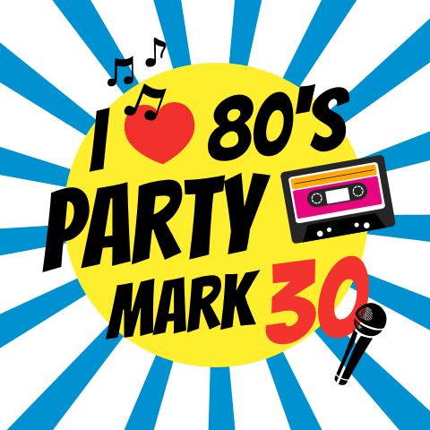 80s thema party uitnodiging met microfoon