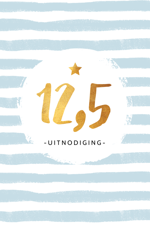 Hippe uitnodiging jubileum 12 5 jaar met streep