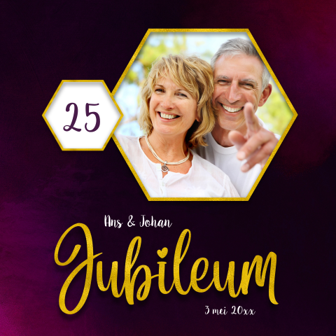 Uitnodiging 25 jaar getrouwd met fotoframe