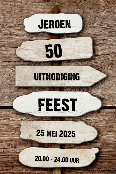 Stoere uitnodiging voor een 50e verjaardag
