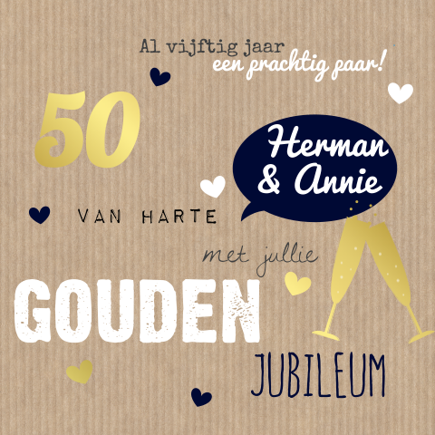 Gouden huwelijksjubileum felicitatie