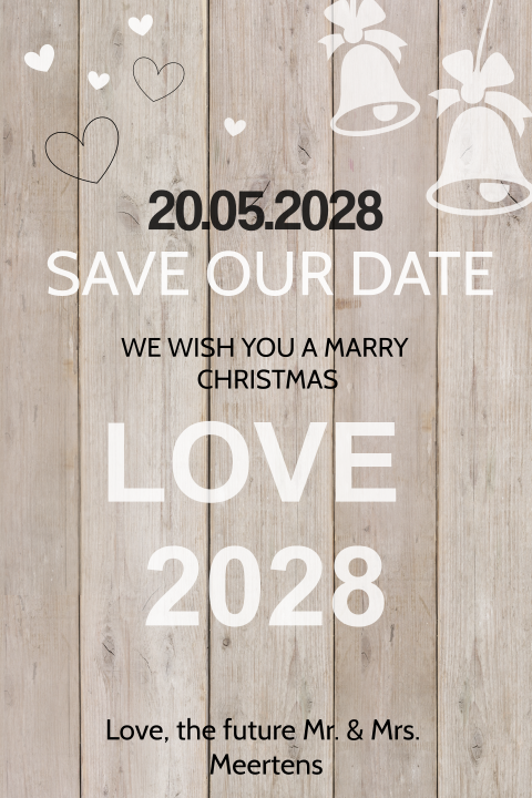 Landelijke save the date met hout