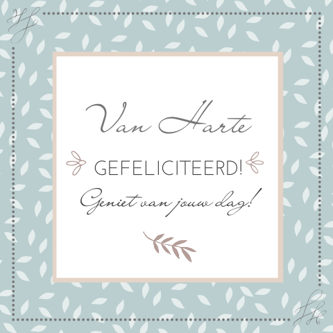 Klassieke verjaardagskaart met blaadjes