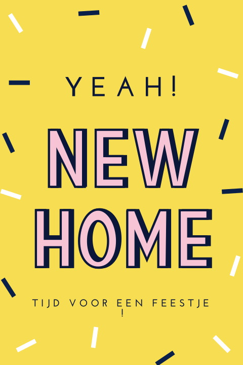 Uitnodiging housewarming met vrolijke kleuren