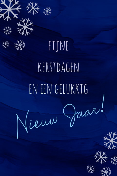 Kerstkaart met ronde hoeken en sneeuwvlokken