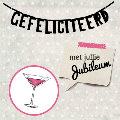 Vrolijke stippen felicitatiekaart voor een jubileum