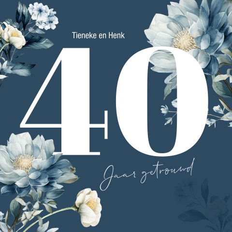 40 Jaar Jubileum Uitnodiging - Romantic Botanic