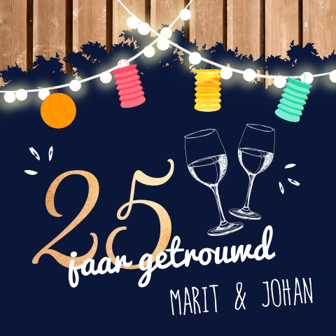 Feestelijke uitnodiging voor jubileum in de tuin
