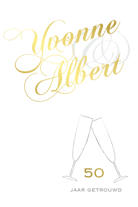 Sierlijke Jubileumkaart met goudkleurige details 