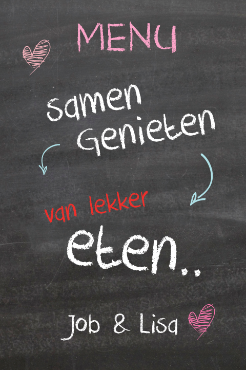 Menukaart met krijtlook achtergrond