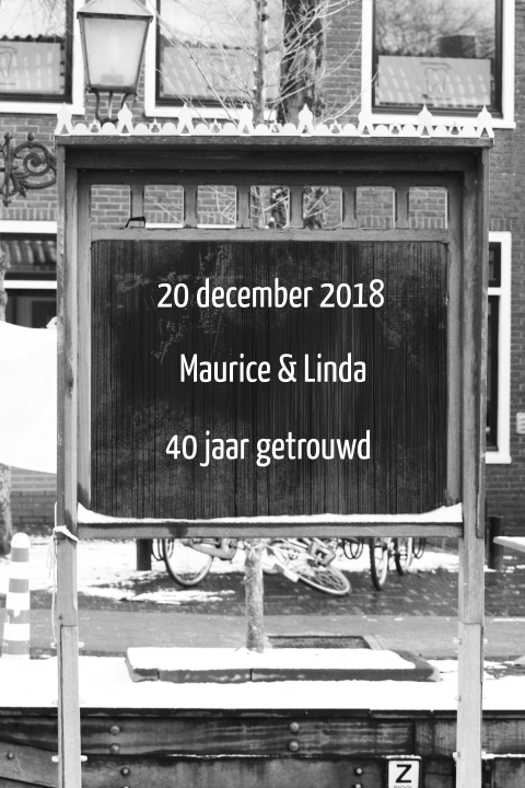 Zwart-wit uitnodiging huwelijksjubileum