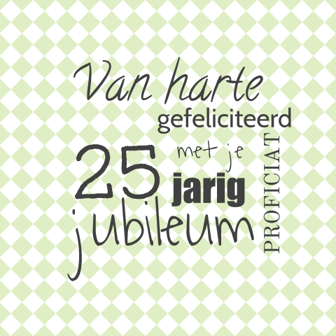 Geruite wenskaart voor een 25-jarig jubileum