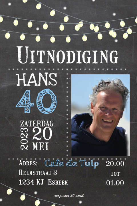 Stoere typografische uitnodigingskaart voor verjaardag