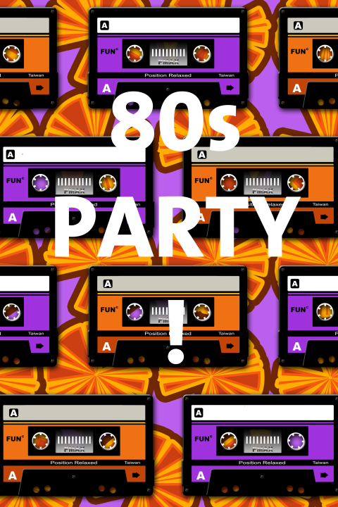Uitnodiging 80s party met retro cassettebandjes