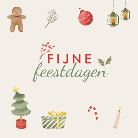 Kerstkaart met kerst illustraties