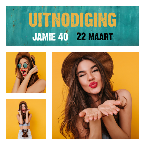 Uitnodiging collage eigen foto's - 40