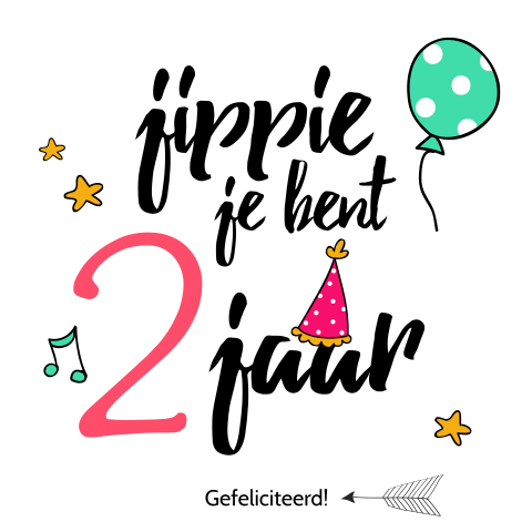 Hip felicitatiekaartje voor meisje