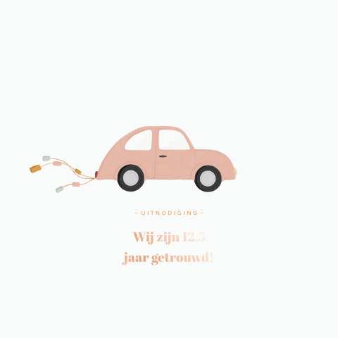 Jubileum Uitnodiging: 12,5 Jaar met Prachtige Auto Illustratie en Foliedruk.