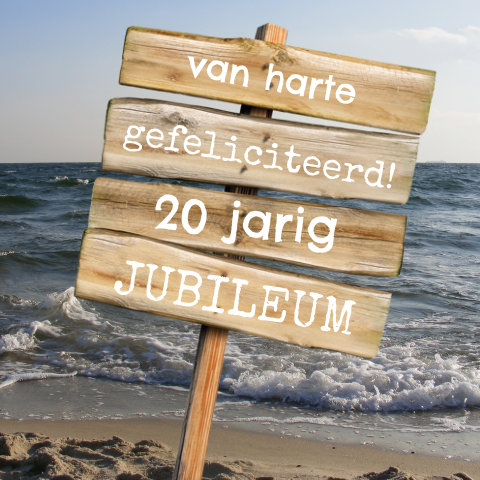 Stuur een felicitatiekaart bij een 20-jarig jubileum