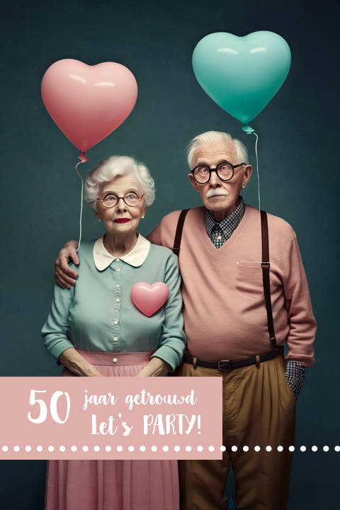 RETRO jubileum UITNODIGING 50 jaar getrouwd