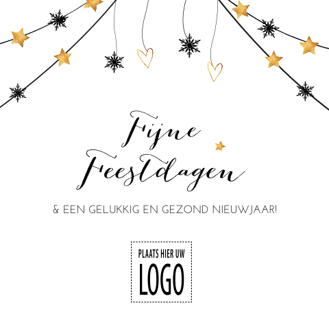 Stijlvolle zakelijke kerstkaart met kerstslingers